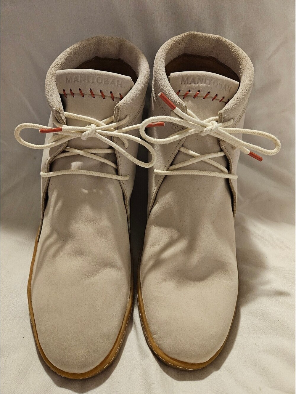 Native Manitobah Mukluks Women's Cream Colored Leather Moccasins Ankle Boots